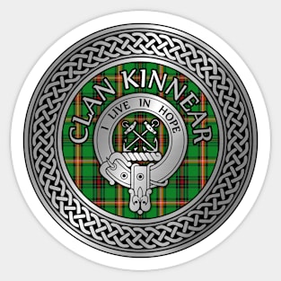 Clan Kinnear Crest & Tartan Knot Sticker